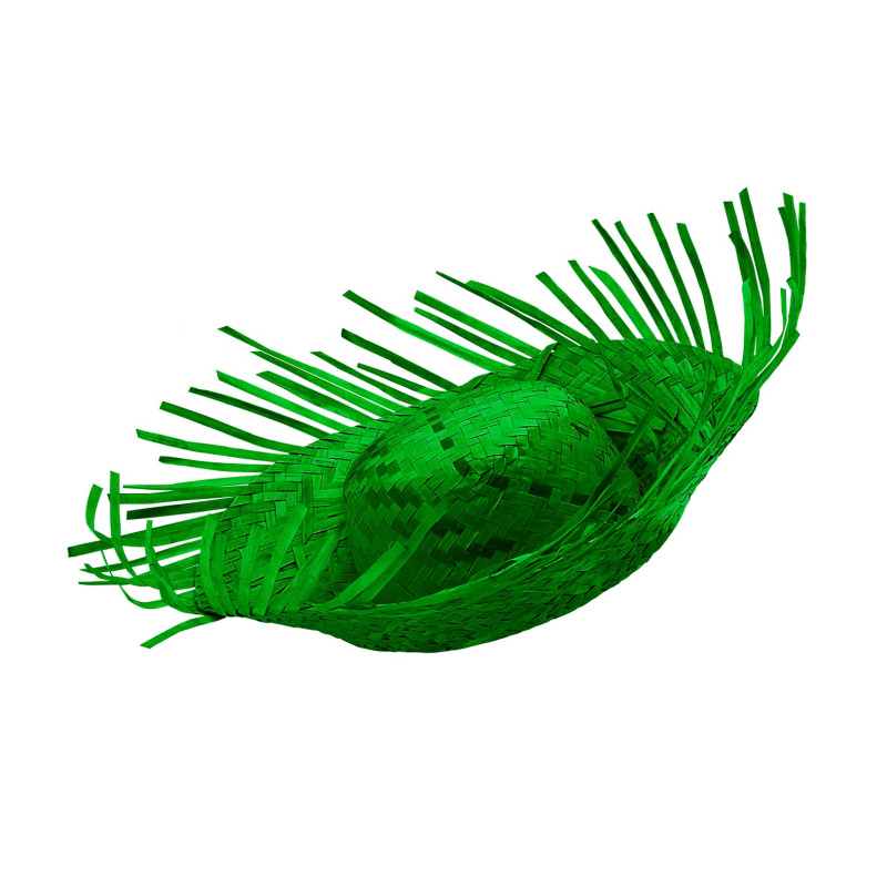 Zelený slamenný klobúk na pláž